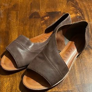 Sole Society Dark Brown Leather Sandals